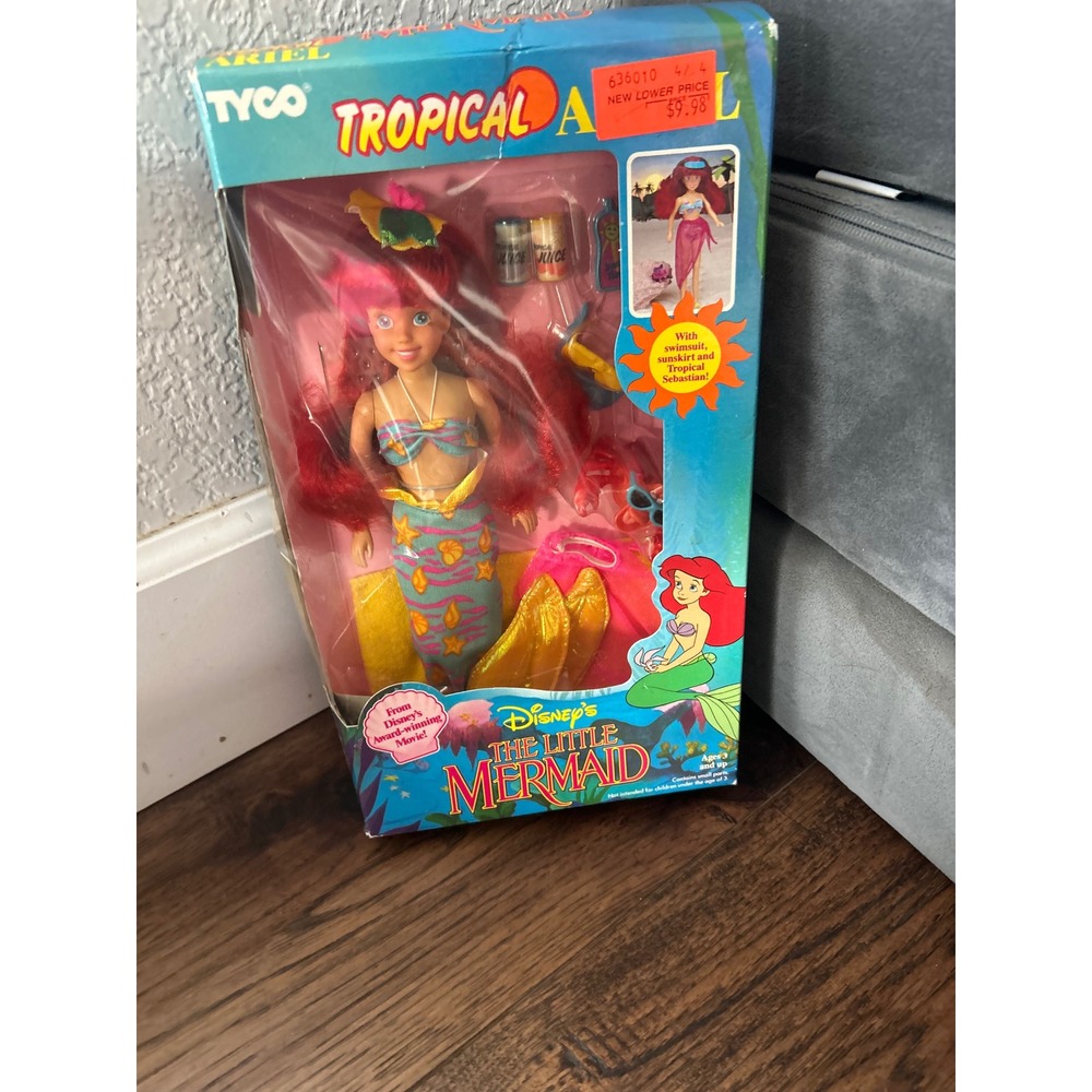 Vintage Tyco Disney The Little Mermaid Tropical Ariel Doll New in Box Sebastian